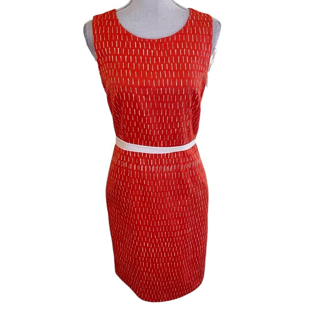 Nougat London Orange/Beige Cotton Sleeveless Sheath Dress 0